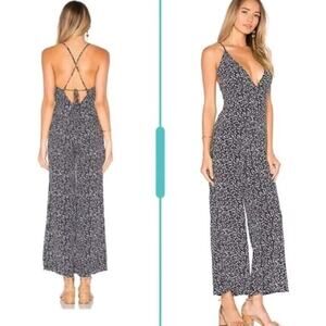 ROLLA'S Black & White Floral Jerry Wide Leg Strappy Back Jumpsuit size XS